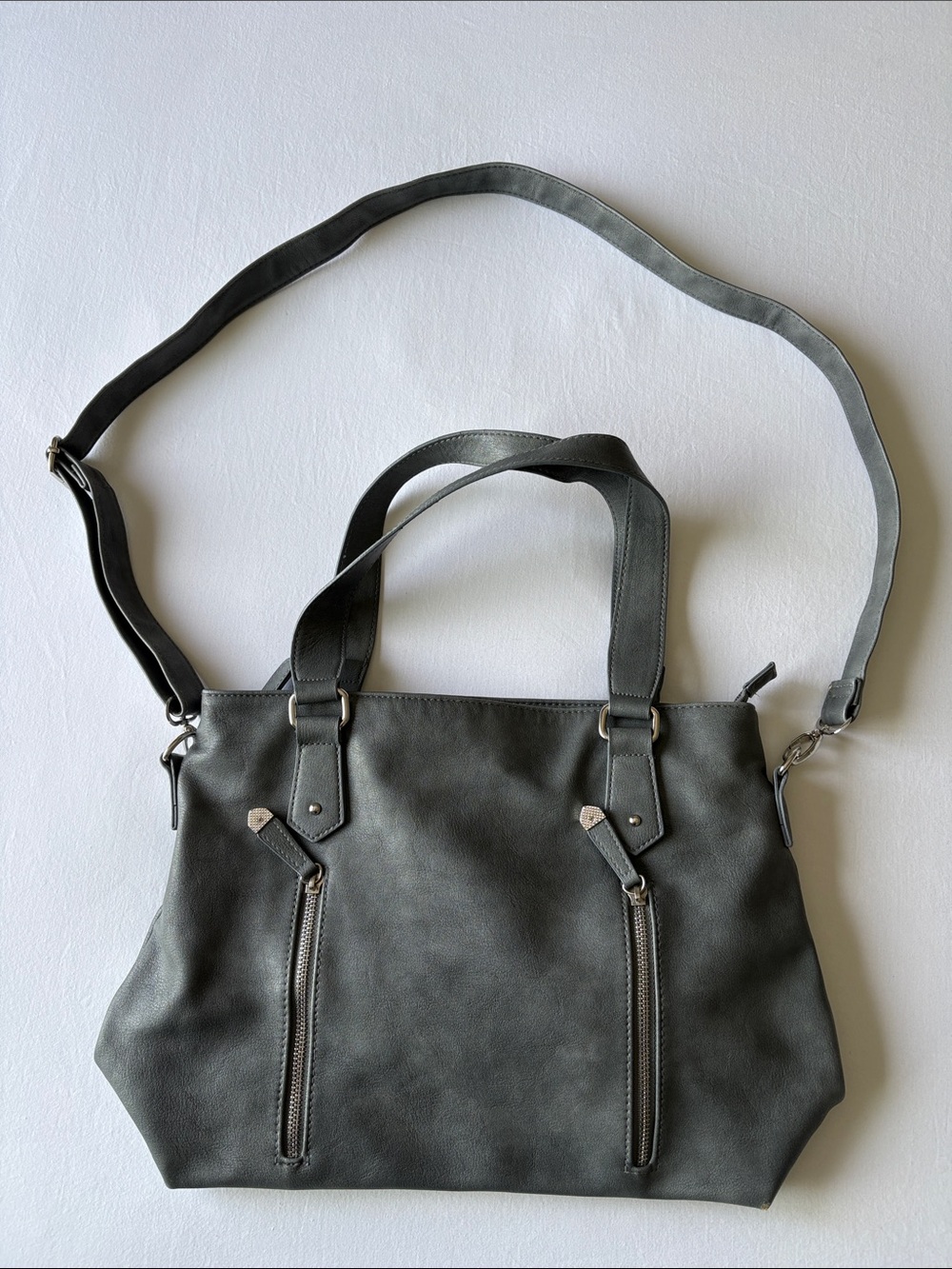 Ricki's Slate Gray Shoulder Tote with Dual Straps
